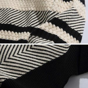 youthful tilt stripe sweater knit dynamic design 7366