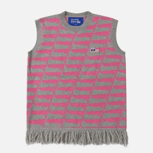 youthful tilt stripes vest   chic & trending streetwear 5866