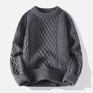 youthful twist knit sweater dynamic personality design 1203