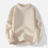 youthful twist knit sweater dynamic personality design 7200