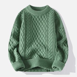youthful twist knit sweater dynamic personality design 8913