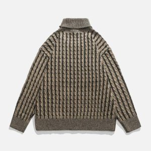 youthful twist turtleneck sweater   chic & dynamic design 4828