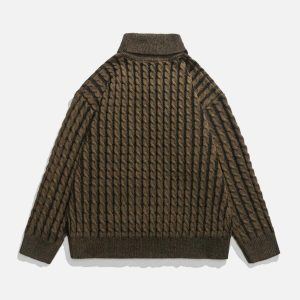 youthful twist turtleneck sweater   chic & dynamic design 6901
