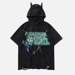 youthful twisted cat alphabet hoodie   quirky & fun 2137