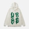 youthful urbe' print hoodie loose & dynamic streetwear 2707