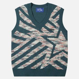 youthful varicolored star vest   chic & trendy streetwear 3715