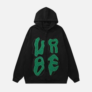 youthful vber print hoodie dynamic streetwear design 4345