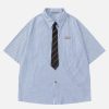 youthful vertical stripes shirts   sleek summer streetwear 6167