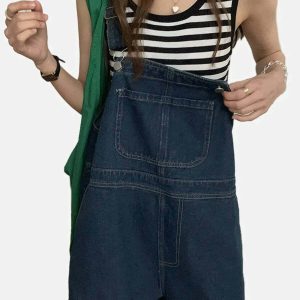 youthful vintage suspender jeans   loose & trendy fit 8987