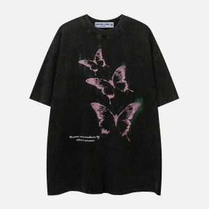 youthful washed butterfly tee   urban chic streetwear 3369