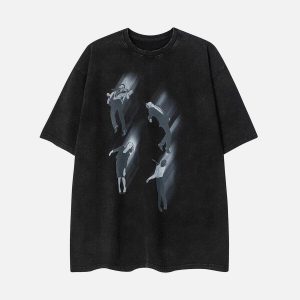 youthful washed character tee dynamic streetwear design 3340
