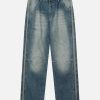 youthful waterwashed pleats jeans   sleek & trendy design 3331