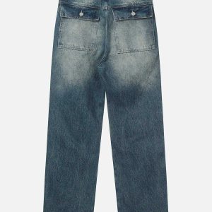 youthful waterwashed pleats jeans   sleek & trendy design 3569