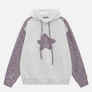 youthful weaving star hoodie   chic urban streetwear 1714