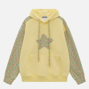 youthful weaving star hoodie   chic urban streetwear 4805