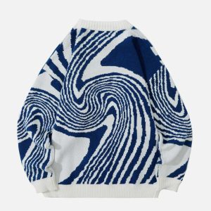 youthful whirlpool knit sweater   chic urban streetwear 1284