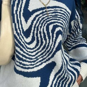 youthful whirlpool knit sweater   chic urban streetwear 8345