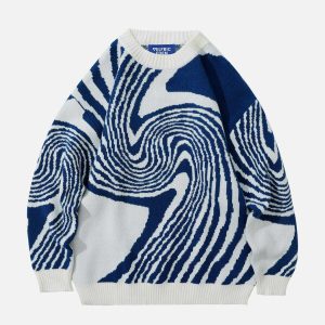 youthful whirlpool knit sweater   chic urban streetwear 8856