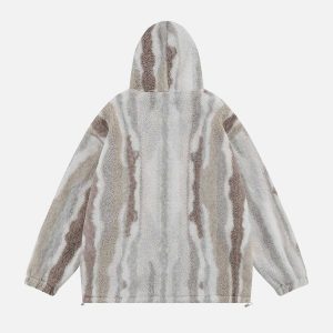 youthful zebra print sherpa hoodie winter chic 1326