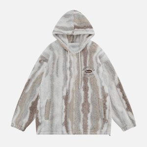 youthful zebra print sherpa hoodie winter chic 5537